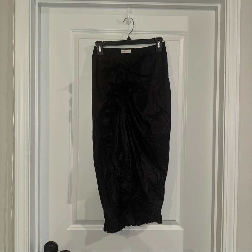 Dries Van Noten Ruffled Midi Black Skirt - Picture 11 of 16